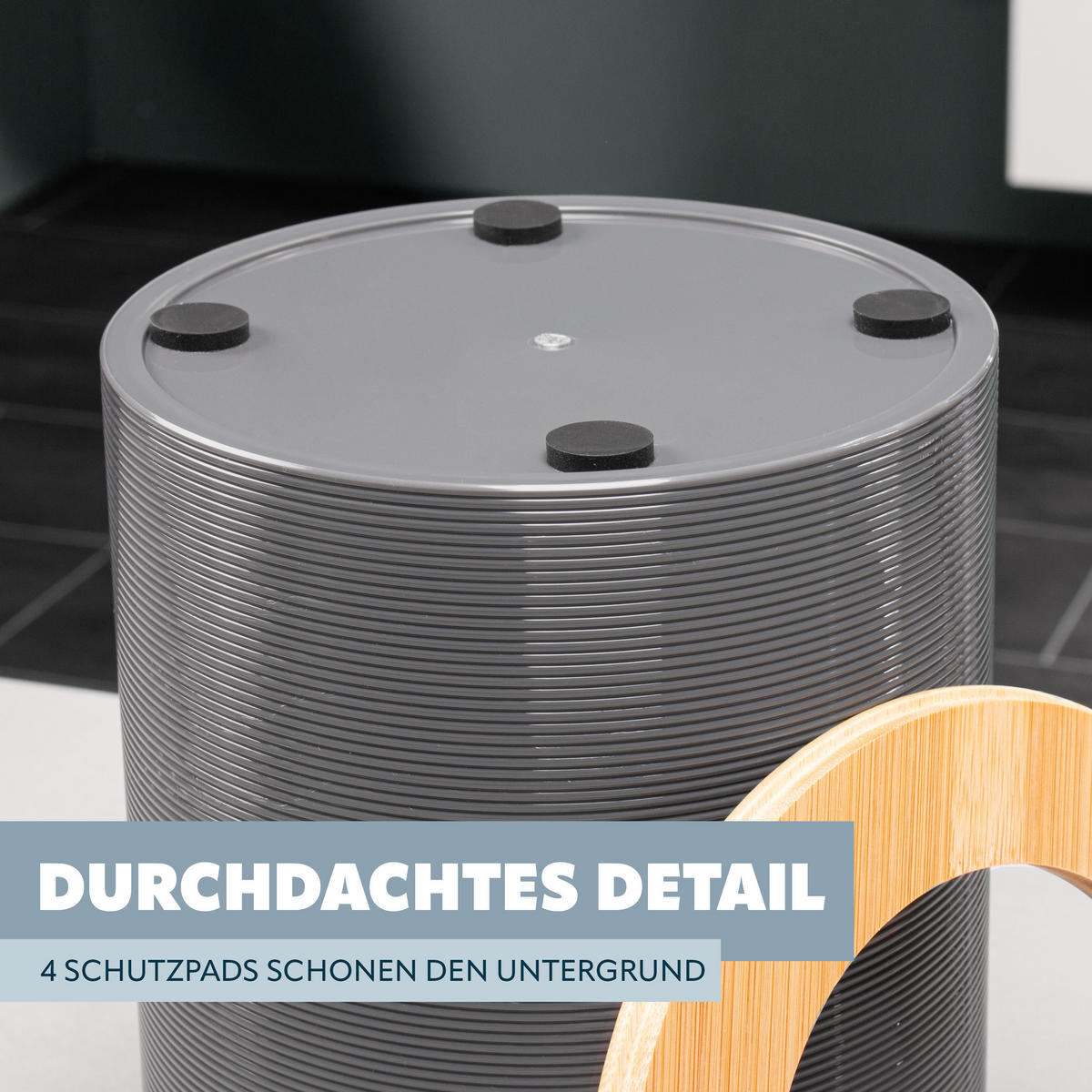 KOSMETIKEIMER SEGNO 5,5 Liter, grau - Grau, Kunststoff (19/24.5/19cm) - bremermann