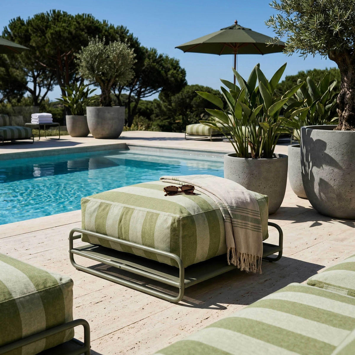 GARTENHOCKER kaktusgrun - Grün, Textil (97/42/97cm) - Oviala