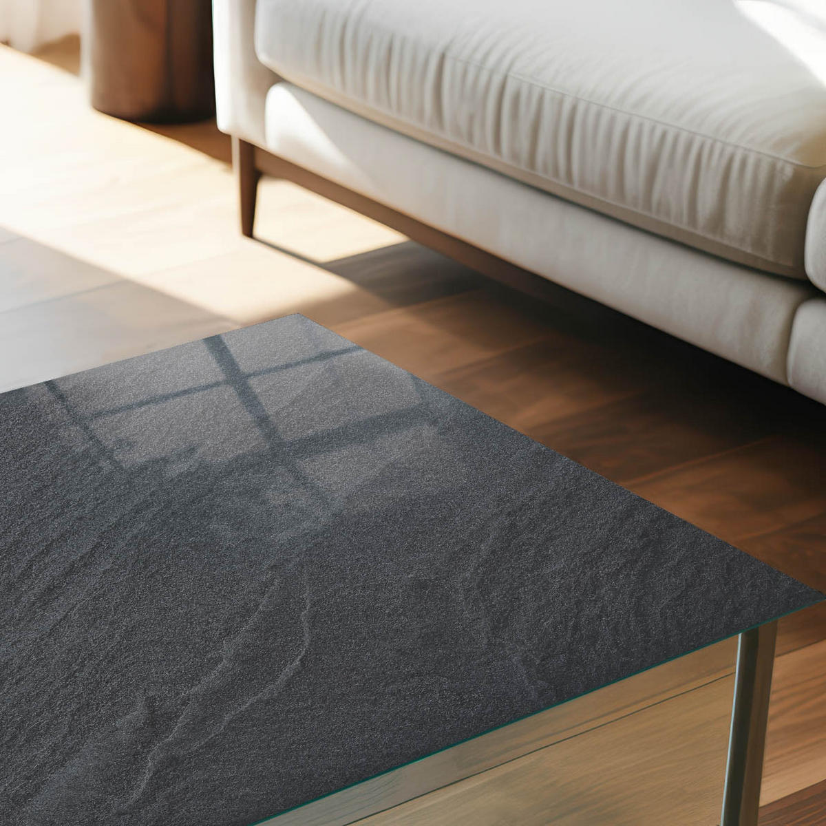 TISCHPLATTE 50x50 cm – Steintextur - Grün, Glas (50/50/0.4cm) - Wallfluent