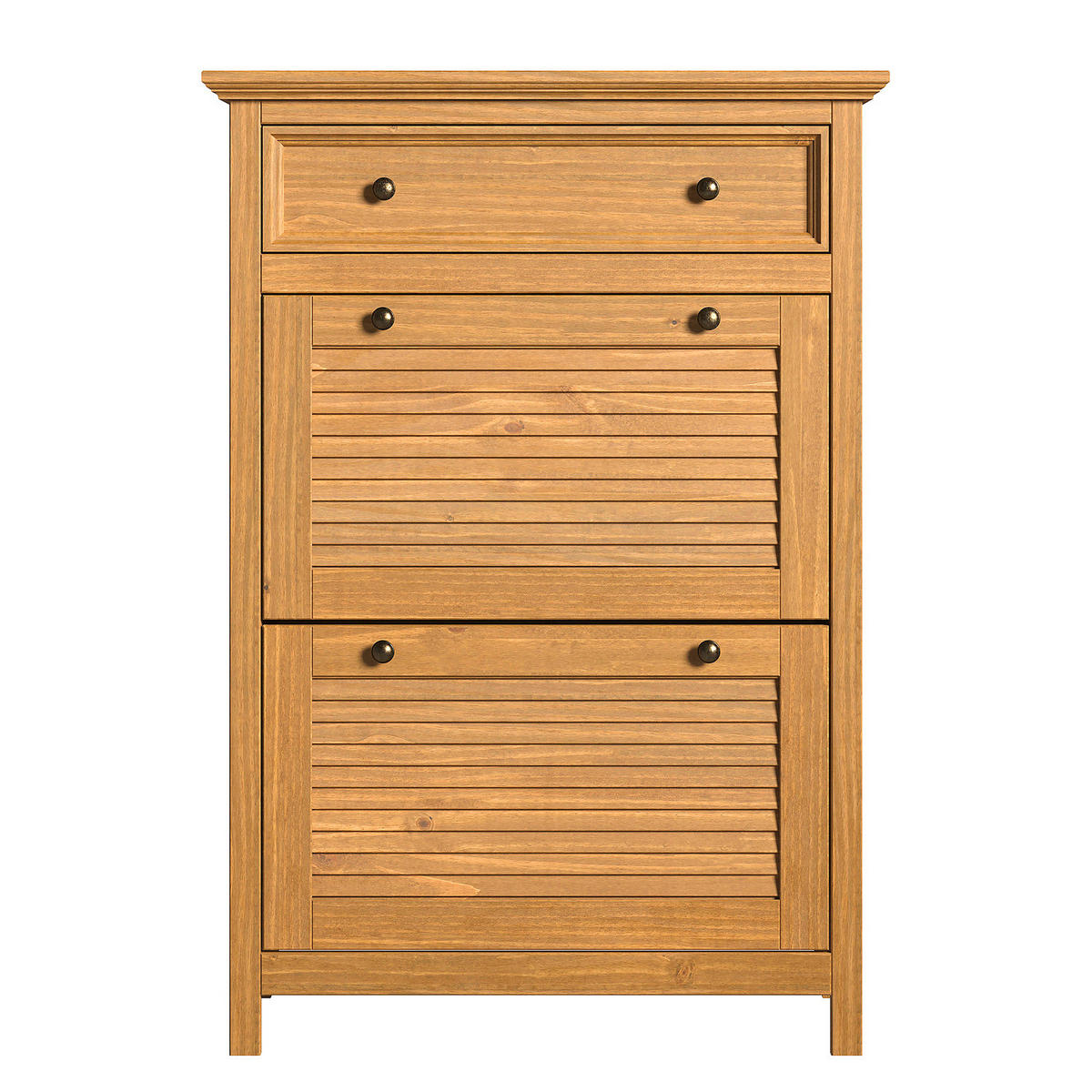 MASSIVER SCHUHKIPPER - Kiefer massiv - Kieferfarben, Holz/Metall (88/126/35cm) - home24