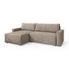 ECKSOFA BESMIR Beige Kordstoff mit Schlaffunktion - Beige, Holz (275/148cm) - MASSENO