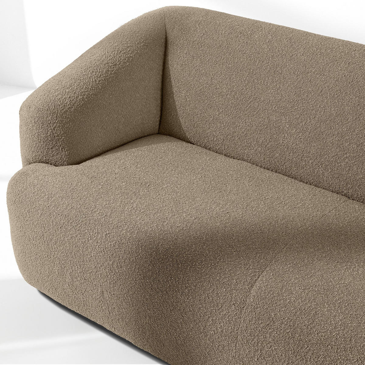 EINZELSOFA VIRA, Beige, Bouclé - Beige/Schwarz, Holz/Holzwerkstoff (210/84/100cm) - KONSIMO®