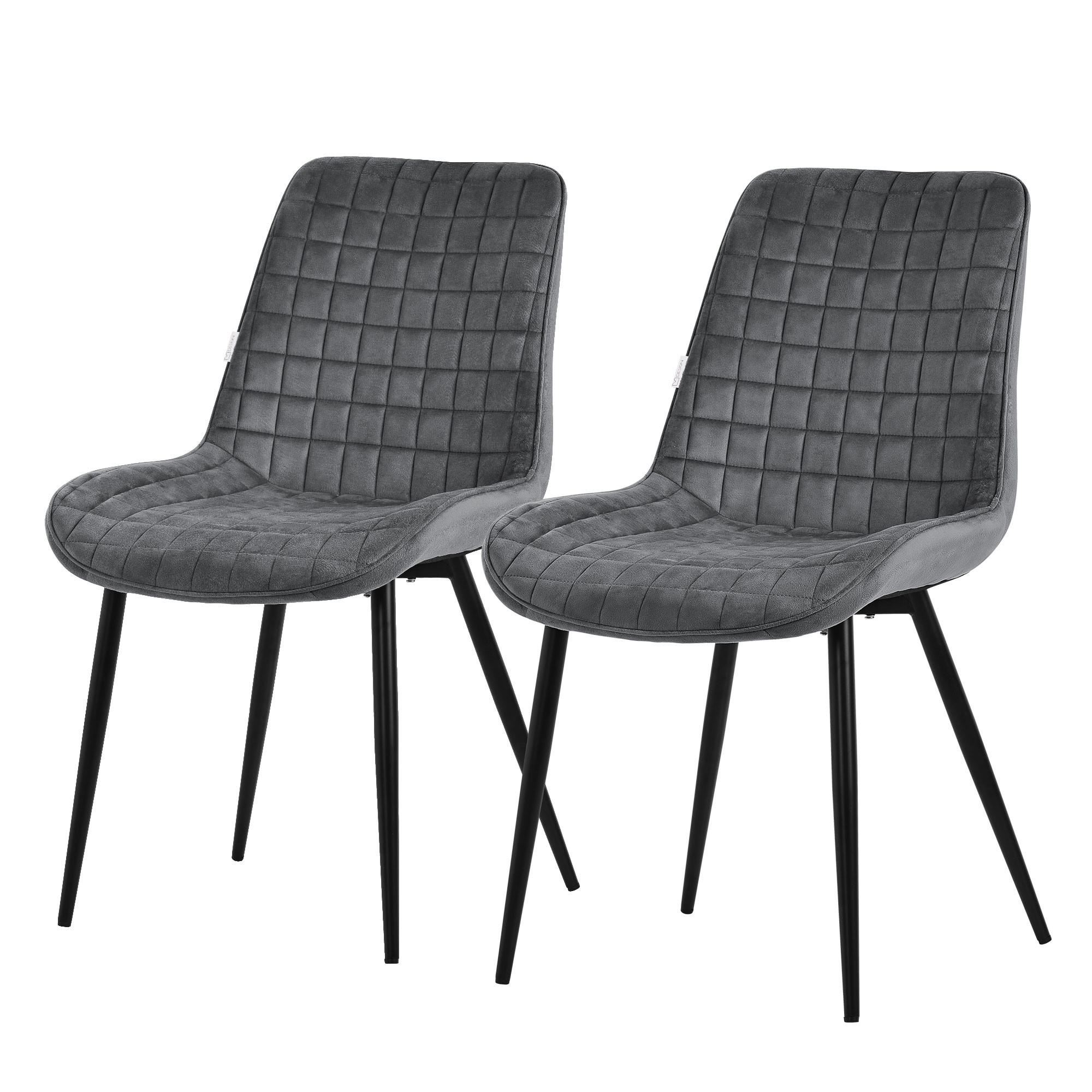 ESSZIMMERSTUHL Anthrazit 2er Set - Anthrazit, Metall (52/89/60cm) - ML-DESIGN