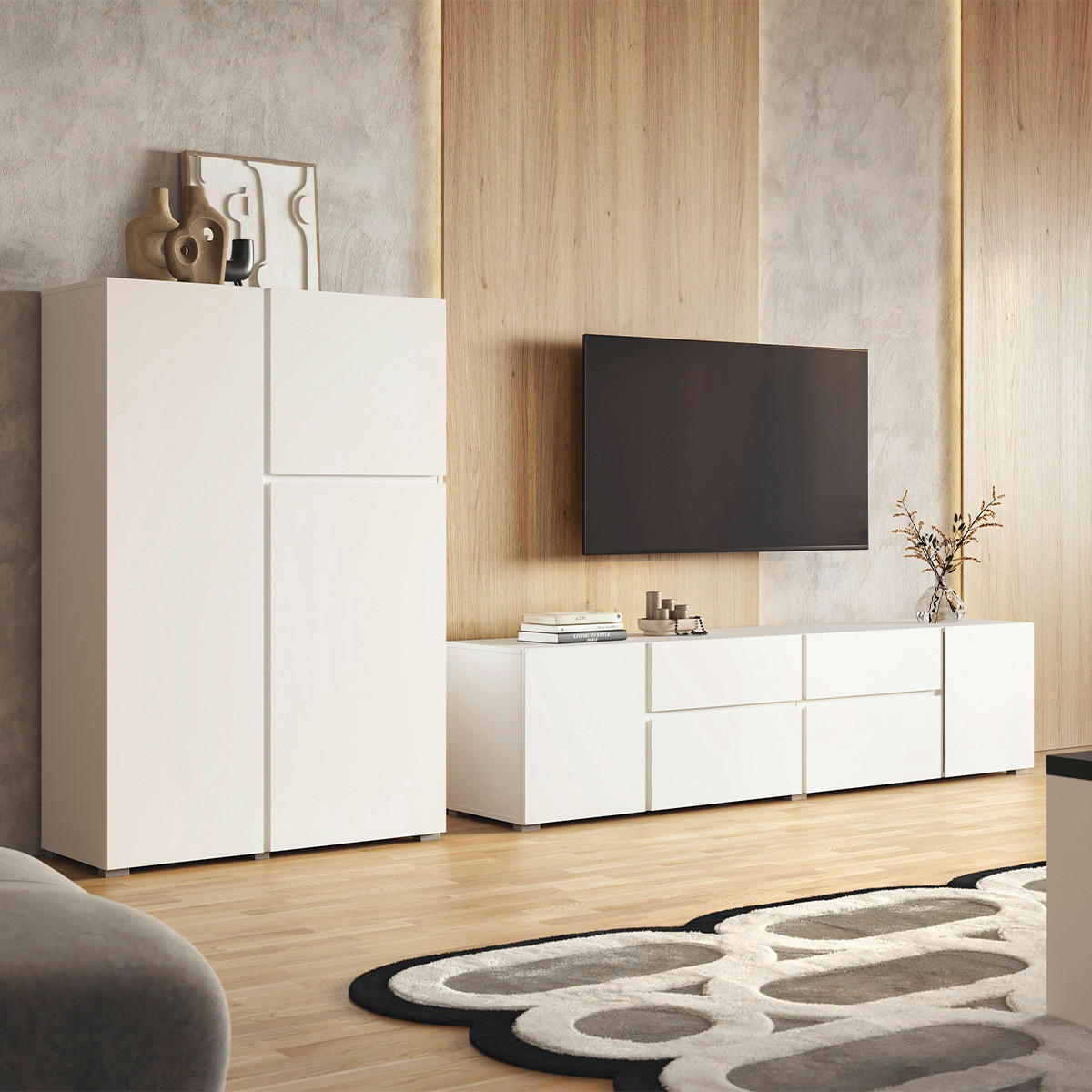 SIDEBOARD Maxis Weiß - Weiß, Holzwerkstoff (92/139/40cm) - Petits-meubles