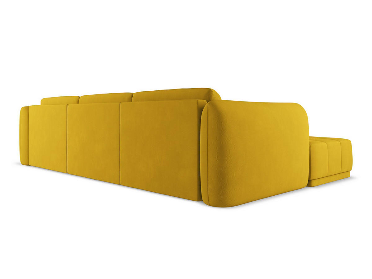 ECKSOFA Links Chenille Stoff Gelb - Currygelb/Gelb, Kunststoff/Textil (170/290cm) - Makamii