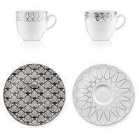 ESPRESSOTASSE First.Platin 2er Set, Porzellan, Silber, 100 ml - Silberfarben, Keramik (0.1L) - Goebel
