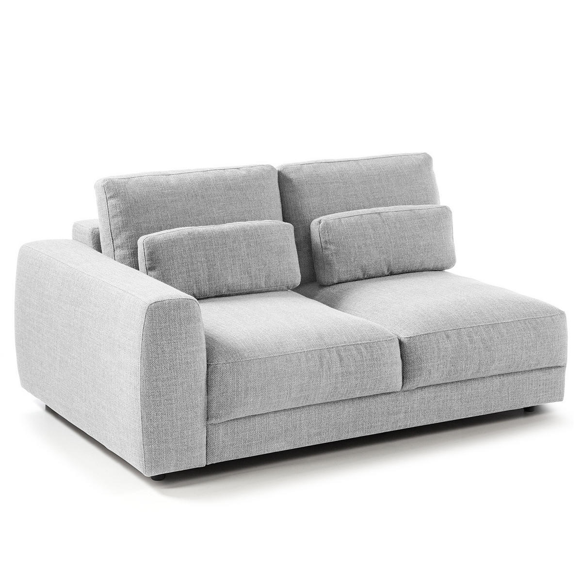 2-SITZER MODULSOFA - Hellgrau, Textil (158/80/117cm) - home24