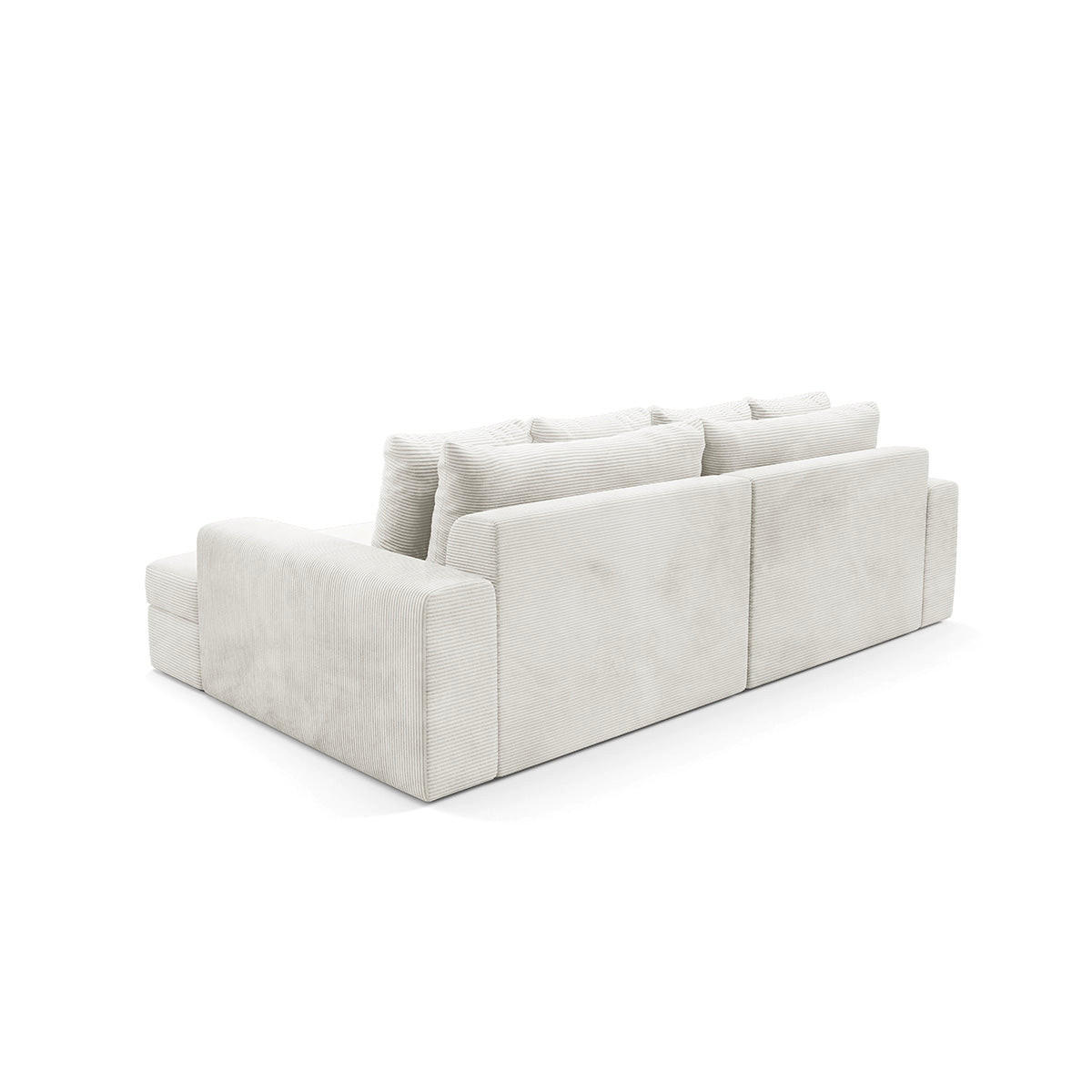 ECKSOFA Paola 3 Sitzplätze Cremeweiß - Weiß, Holz (272/167cm) - Petits-meubles