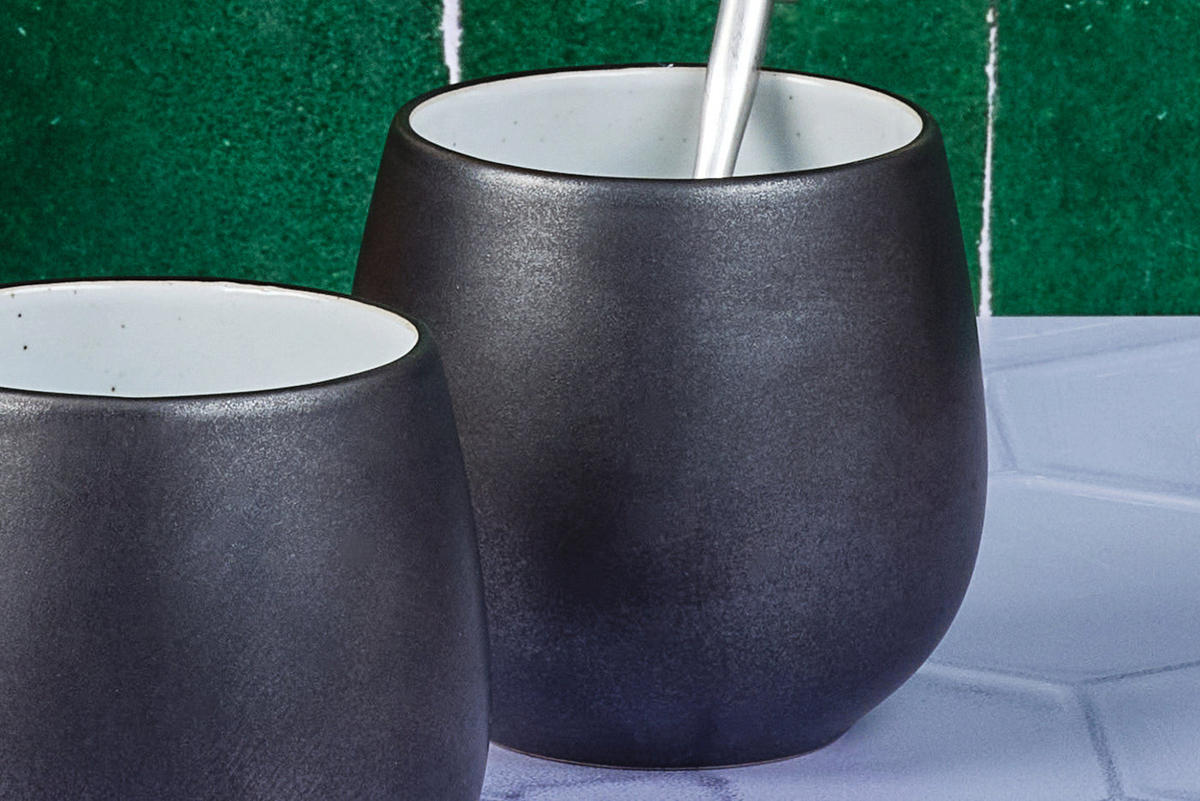 BECHER Gourmet 400ml - 4er-Set - Onyx - Schwarz, Keramik (0.4L) - Björn