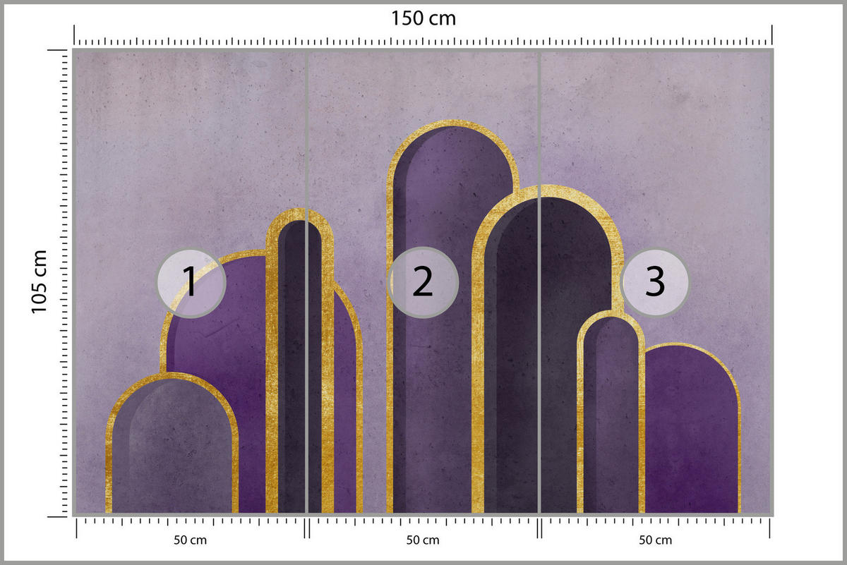 FOTOTAPETE Geometrische Muster Abstraktion Glamour 150x105 - Gelb/Beige, Papier (150/105cm) - Muralo