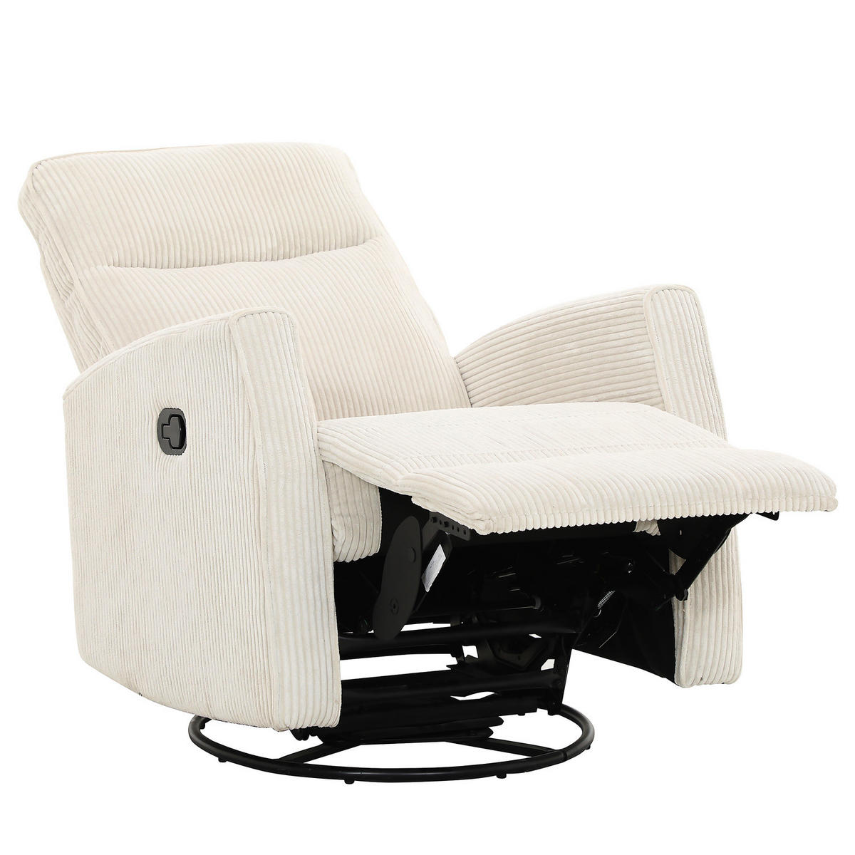 FERNSEHSESSEL - Creme/Schwarz, Kunststoff/Textil (76/105/92cm) - home24