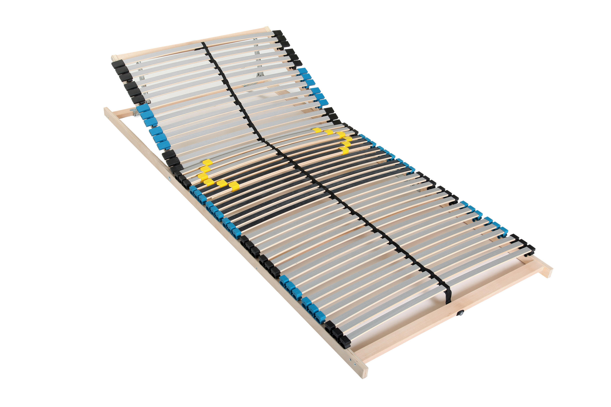 LATTENROST Comfort 90x200 cm mit verstellbaren Kopfteil, 7 Zonen, 42 Latten, individueller Härtegrad - Birkefarben/Buchefarben, Holz (90/200cm) - Sleepneo