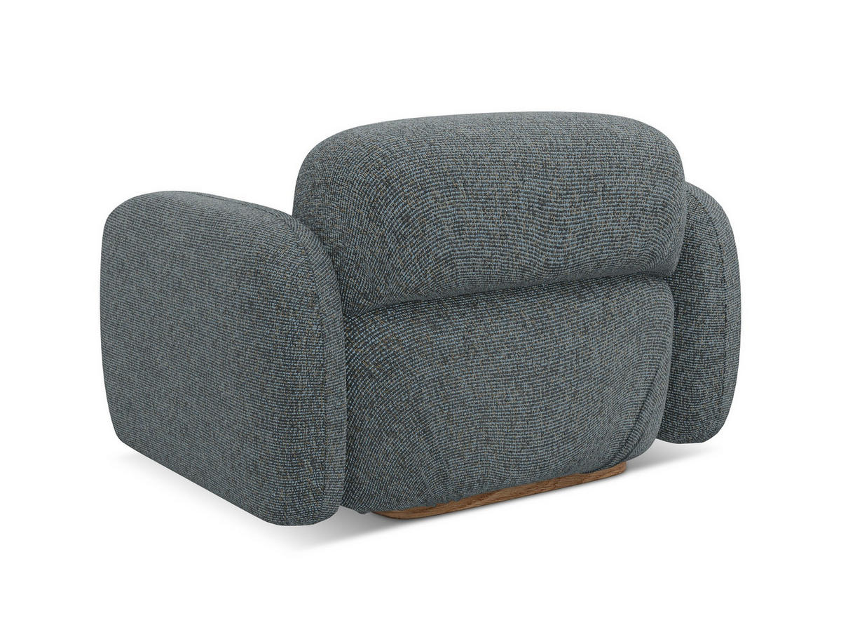SESSEL Strukturstoff Stoff Grau - Dunkelgrau/Braun, Holz/Textil (110/73/95cm) - Makamii