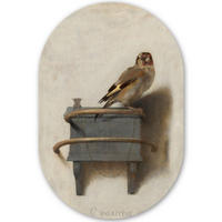 WANDBILD Stieglitz - Alter Meister - Carel Fabritius 80x120 cm - Grau, Kunststoff (80/120cm) - MuchoWow