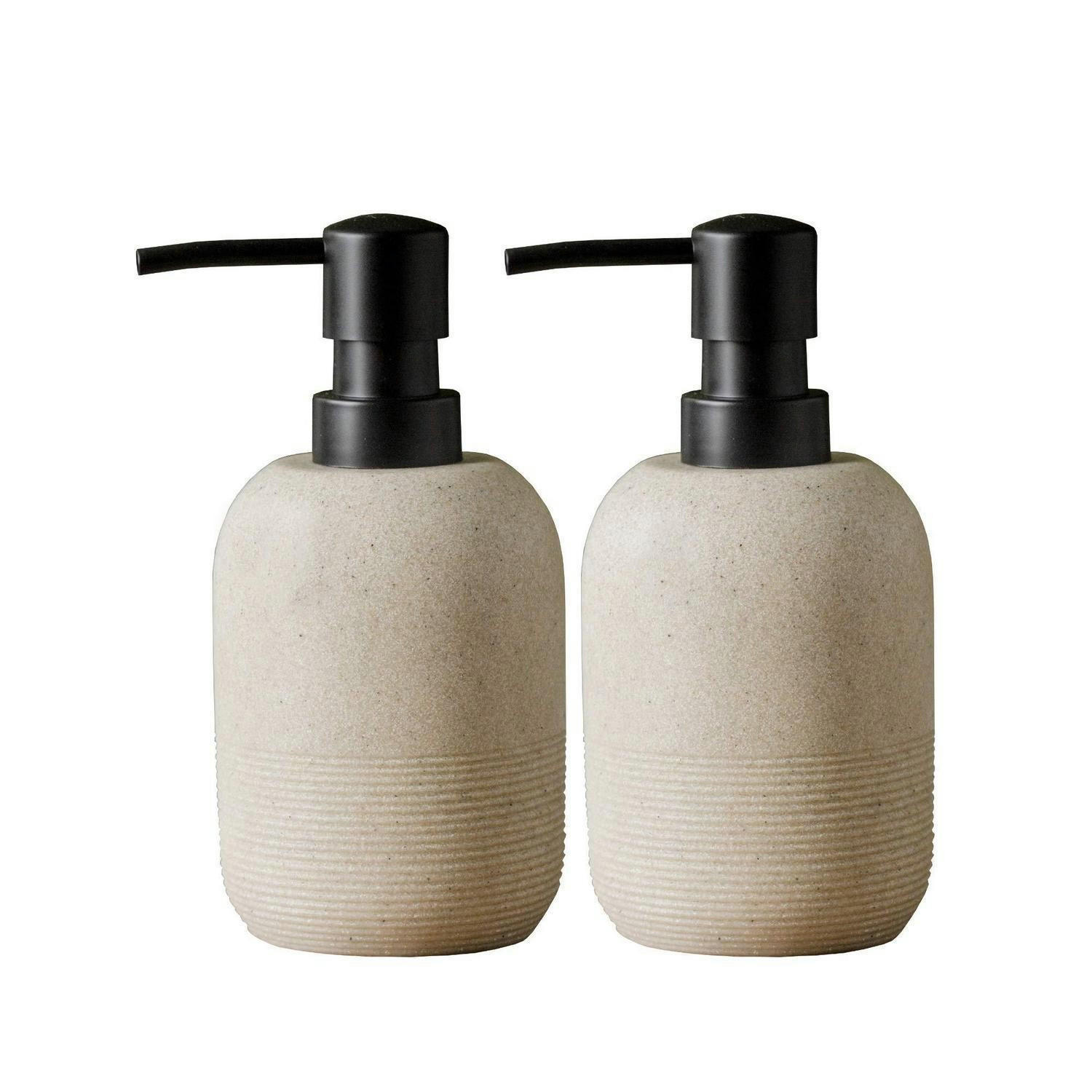 SEIFENSPENDER-SET Beige Kunstharz 2-teiliges Set - Beige, Kunststoff (8/16.2/8cm)