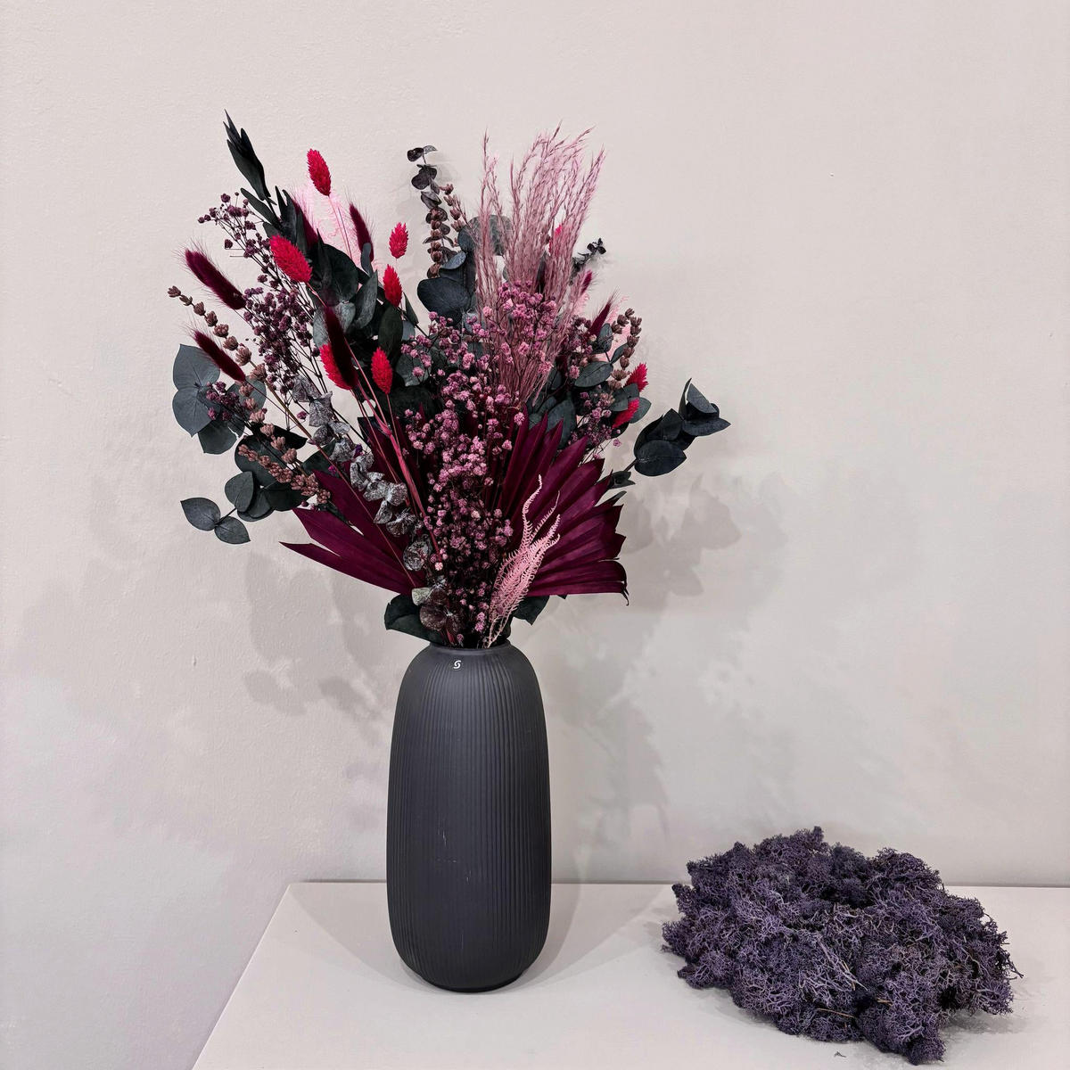 TROCKENBLUMEN Strauß Touch of Berry - Magenta, Naturmaterialien (50cm) - Lykke & You