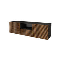 LOWBOARD ZENO-W 140x40x41 cm - Schwarz / Katania - Eiche Wotan, Holzwerkstoff (140/40/41cm) - ALTDECOR