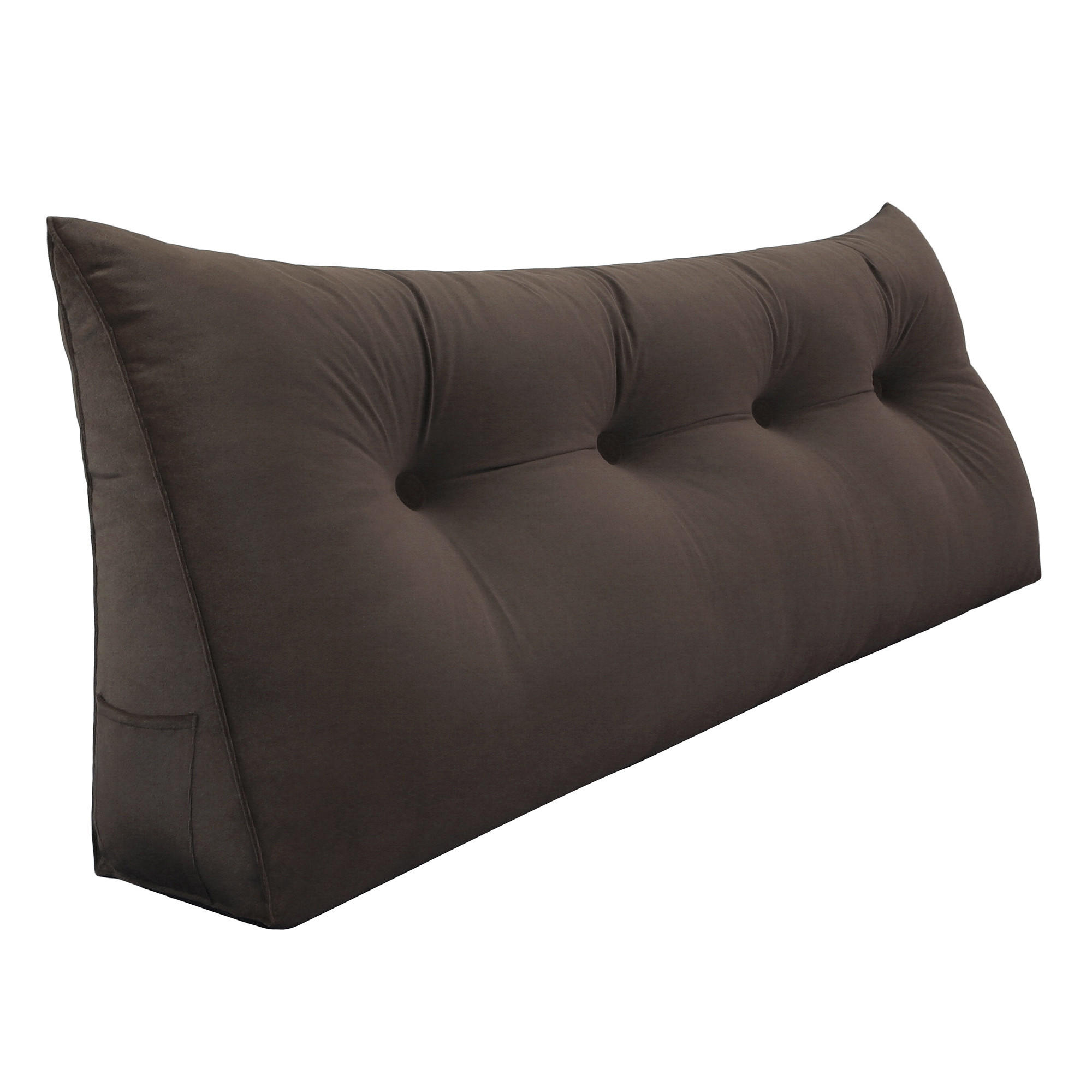 RÜCKENKISSEN für Bett Samt Braun 140 cm - Braun, Textil (50/140cm) - Vercart