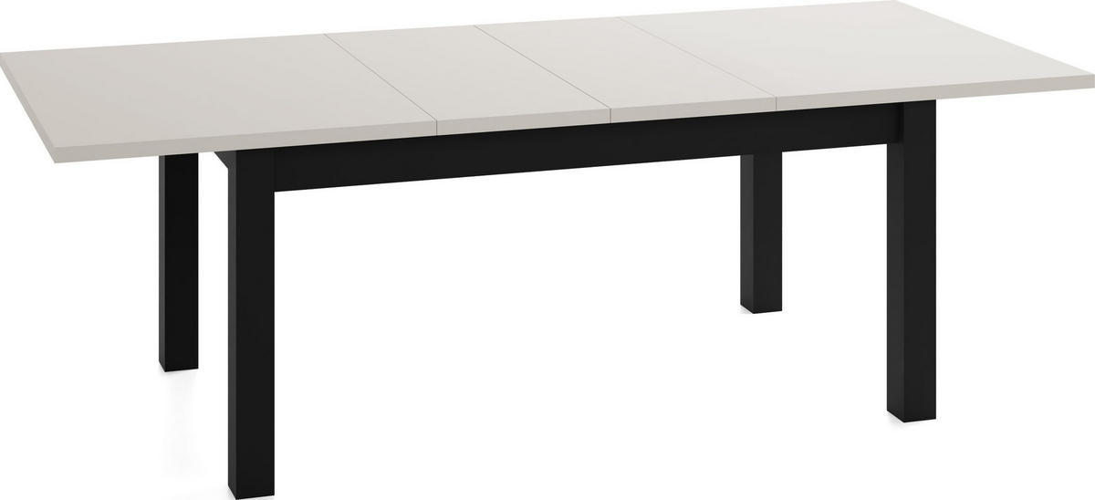 ESSTISCH Lindberg ausziehbar verlängerbar rechteckig, Kaschmir 160-240/90/77 cm - Kaschmir/Schwarz, Holz/Holzwerkstoff (160/90/76.5cm) - WFL GROUP