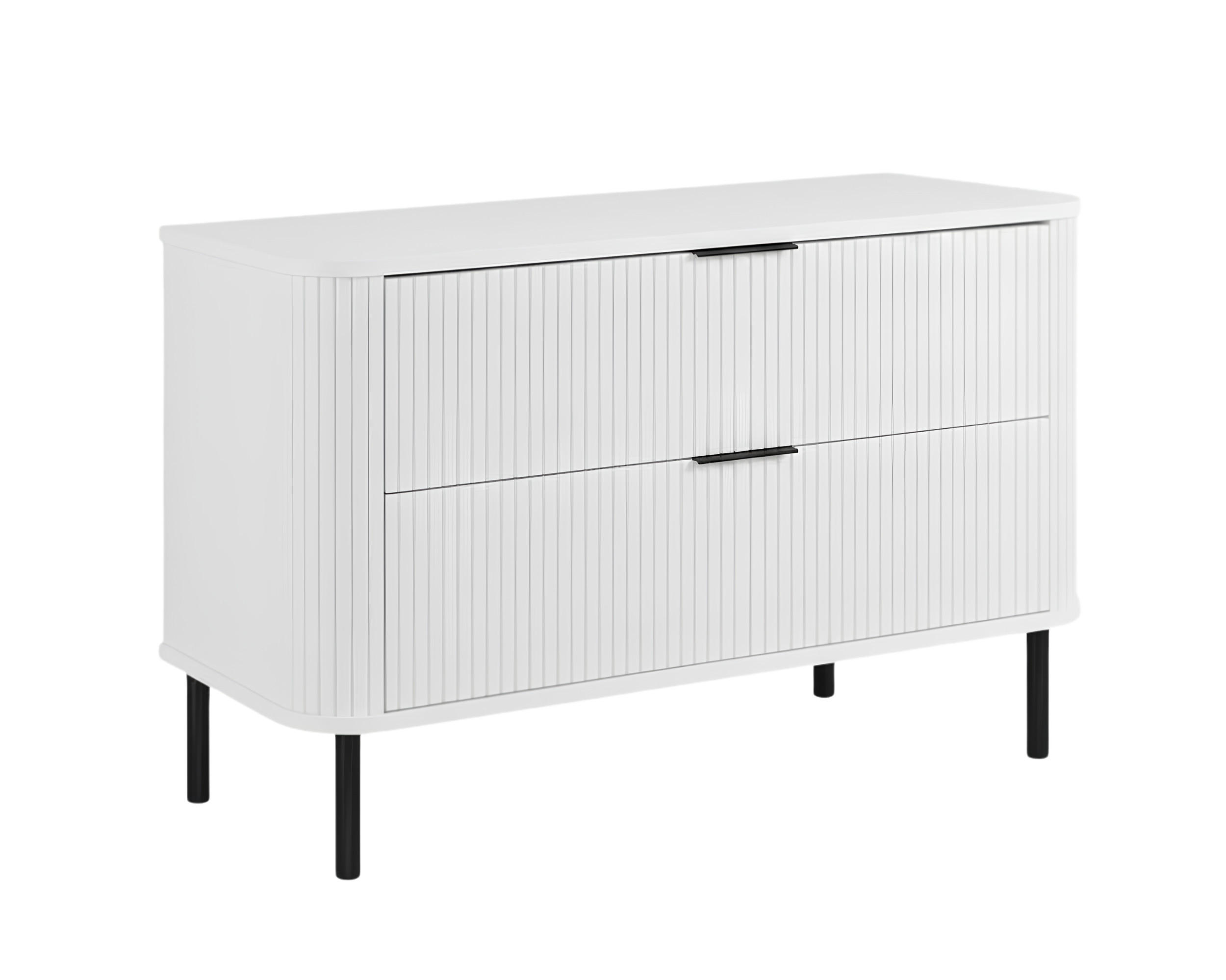 BADEZIMMERSCHRANK : Farbe Weiß, Griff schwarz, Füße schwarz, 100 x 41,5 x 66,7 cm - Schwarz/Weiß, Holzwerkstoff (100/66.7/41.5cm) - 3XE LIVING