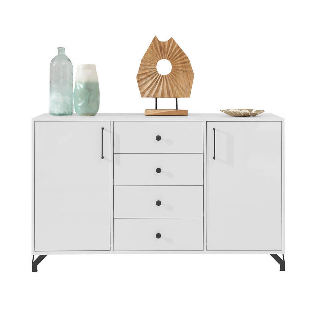 WOHNZIMMER Set – BERGEN System – Weiß - Weiß, Holzwerkstoff (90/190/40cm) - hi-markt