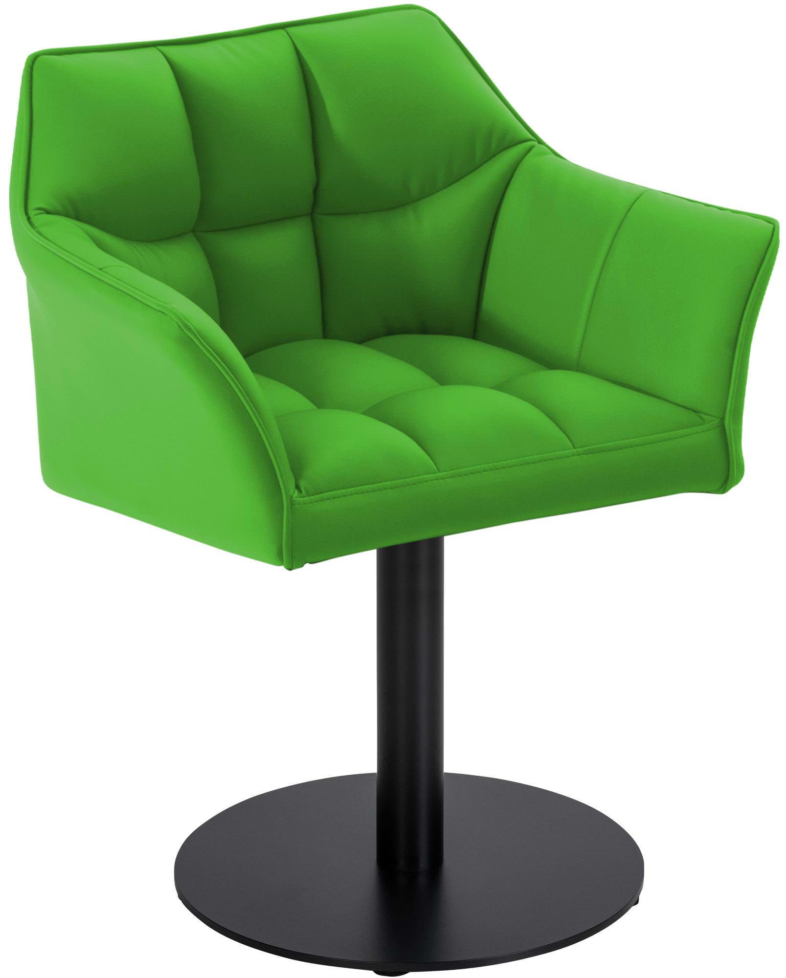 SESSEL Lederlook grün - Schwarz/Grün, Textil/Metall (64/75/48cm) - CLP