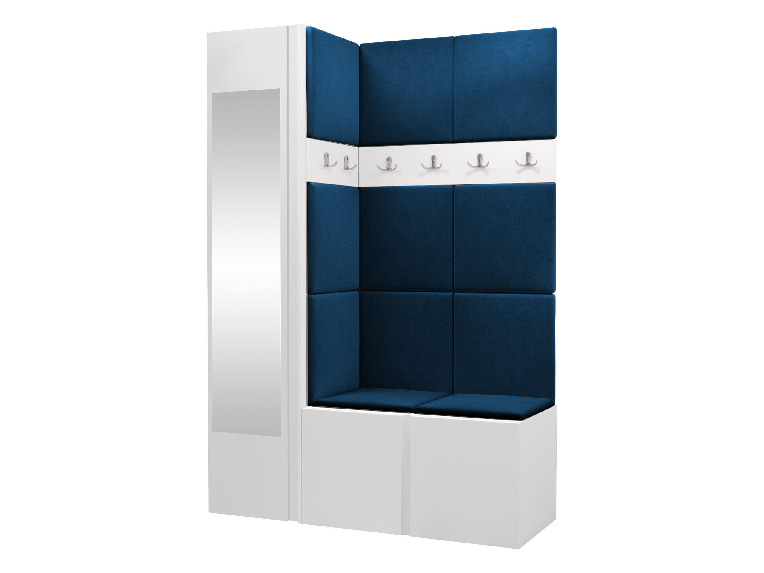 GARDEROBEN-SET Orion X - Blau/Weiß, Holzwerkstoff/Kunststoff (124/186/46cm) - MIRJAN24