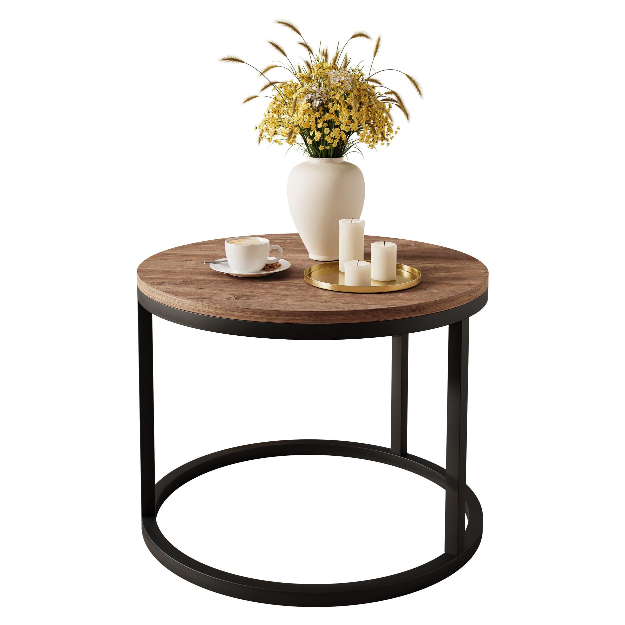 Lookway Couchtisch Schwarz, Eiche 60x42x60 cm