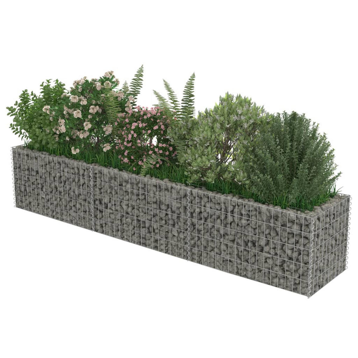 HOCHBEET aus Gabionen ROON aus Stahl 270x50x50 cm - Silberfarben, Metall (270/50/50cm) - DELUKE