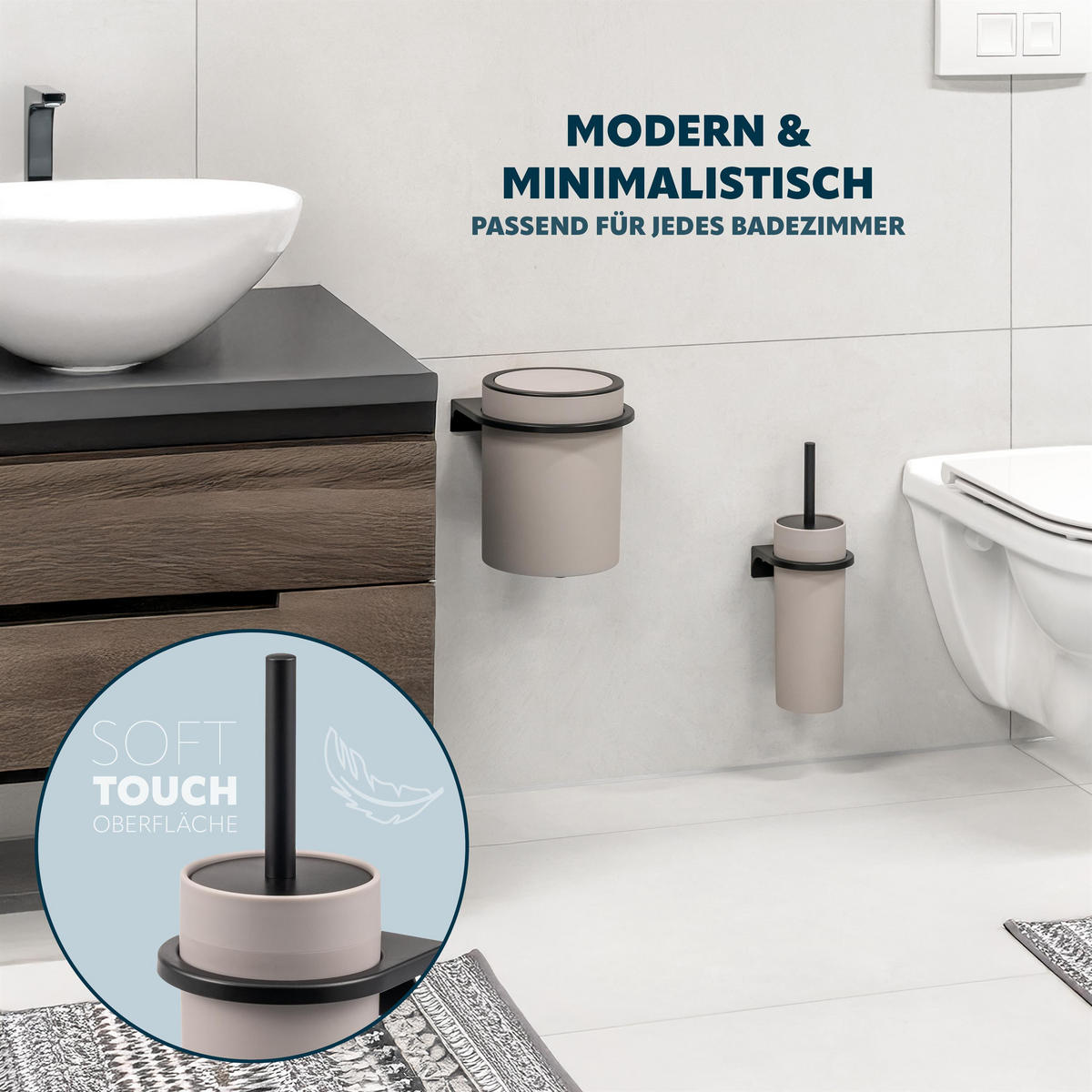 WC-GARNITUR SAVONA, taupe, Kunststoff - Taupe, Kunststoff (10/36.5/10cm) - bremermann