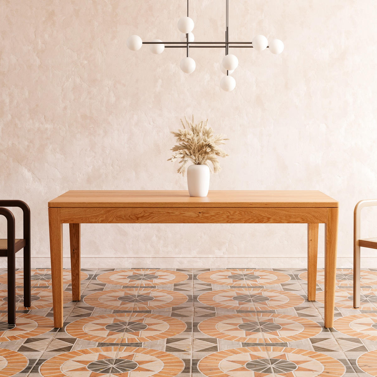 TISCH Ausziehbar Butterfly aus massivem Eichenholz 160x90 cm + Tischverlängerungen 2x50 cm - Eichefarben/Braun, Holz (160/90/75cm) - Danzz