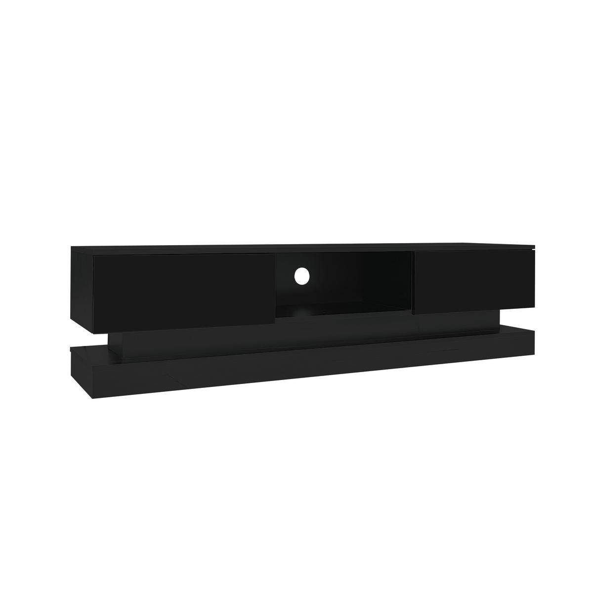 TV-LOWBOARD Led Schwarz 160/35/40.5 cm - Schwarz, Holz (160/40.5/35cm) - PANGIVO