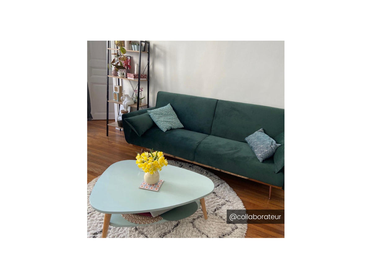 SCHLAFSOFA Klappsofa 3-Sitzer - Samt - Tannengrün - LAUNEI - Grün, Textil (84/86/208cm) - Vente-Unique