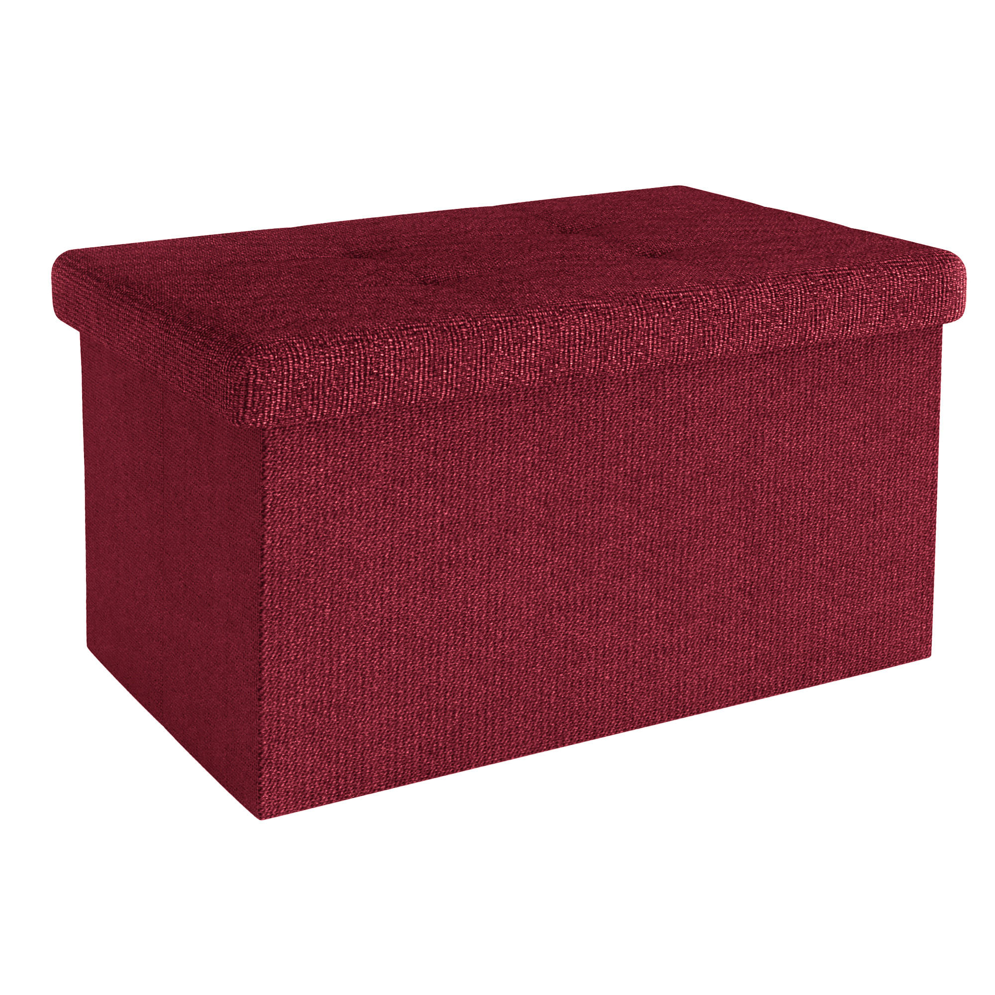 SITZBOX Faltbar mit Stauraum 49/30/30 cm (Rot) - Rot, Textil (30/30/49cm) - Intirilife