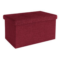 SITZBOX Faltbar mit Stauraum 49/30/30 cm (Rot) - Rot, Textil (30/30/49cm) - Intirilife