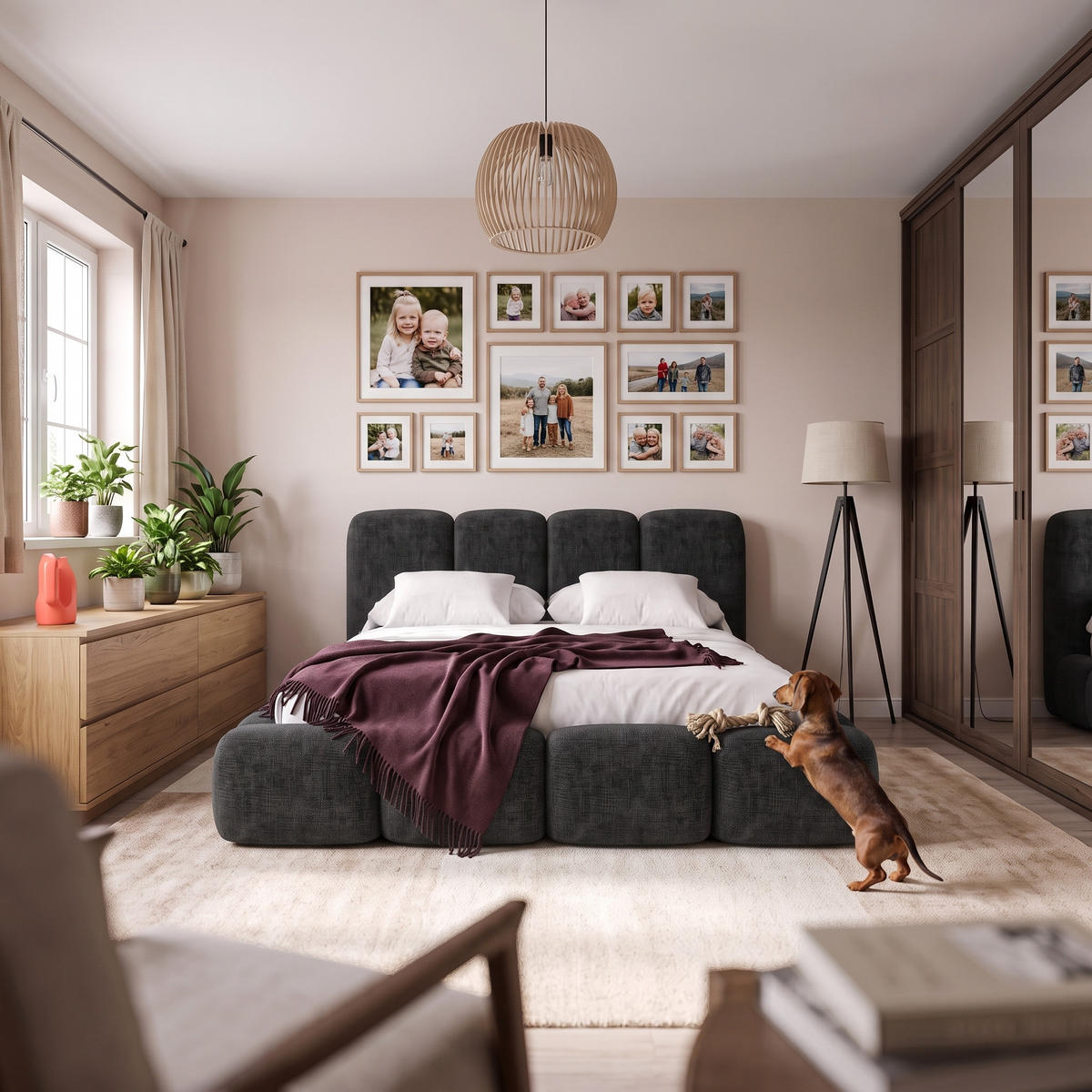 POLSTERBETT SUENO MAXI 180x200 cm in Schwarz, gepolstertes Kopfteil, Metalllattenrost, Bettkasten, Chenille-Stoff - Schwarz/Naturfarben, Holz/Textil (180/200cm) - Muffo