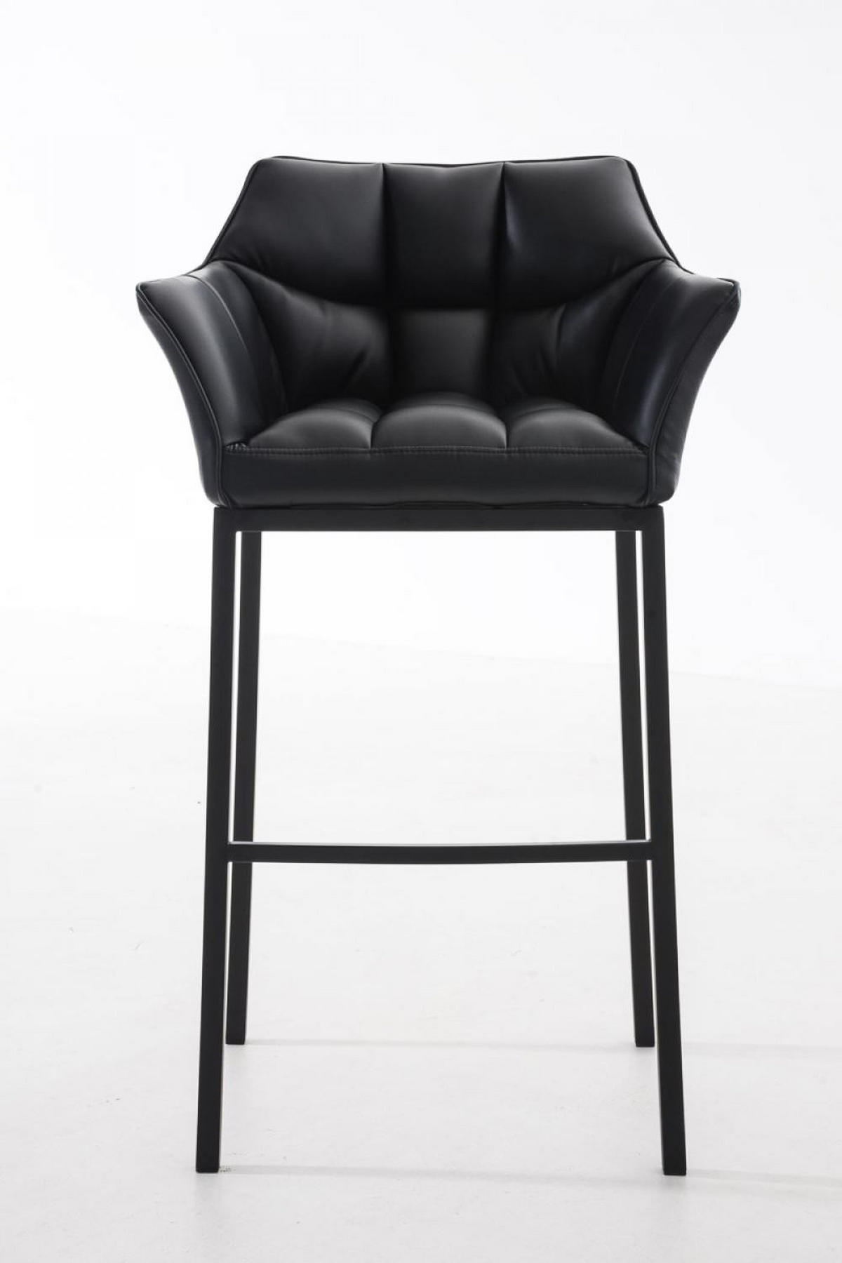 BARHOCKER 2er Set Lederlook Schwarz - Schwarz, Textil/Metall (64/110/48cm) - CLP