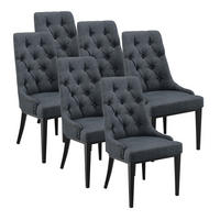 ESSZIMMERSTUHL-SET 6 TLG. Chester - Dunkelgrau/Schwarz, Kunststoff/Metall (100/100/60cm) - [en.casa]