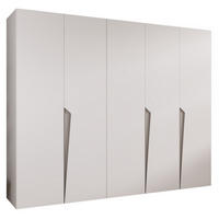 DREHTÜRENSCHRANK 202/250/52 5-türig - Beige/Weiß, Holz/Metall (250/202/52cm) - Abiks Möbel