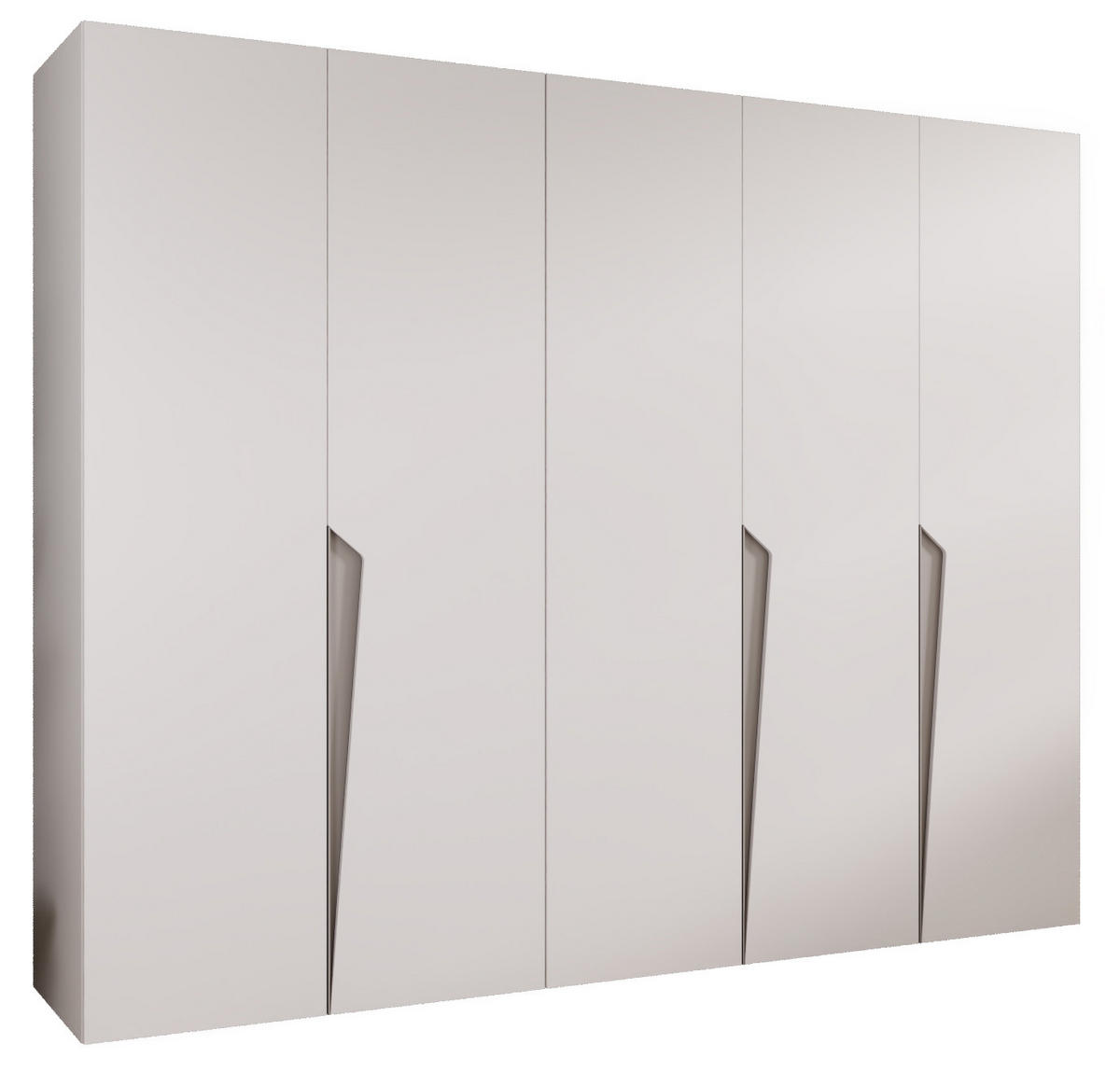 DREHTÜRENSCHRANK 202/250/52 5-türig - Beige/Weiß, Holz/Metall (250/202/52cm) - Abiks Möbel