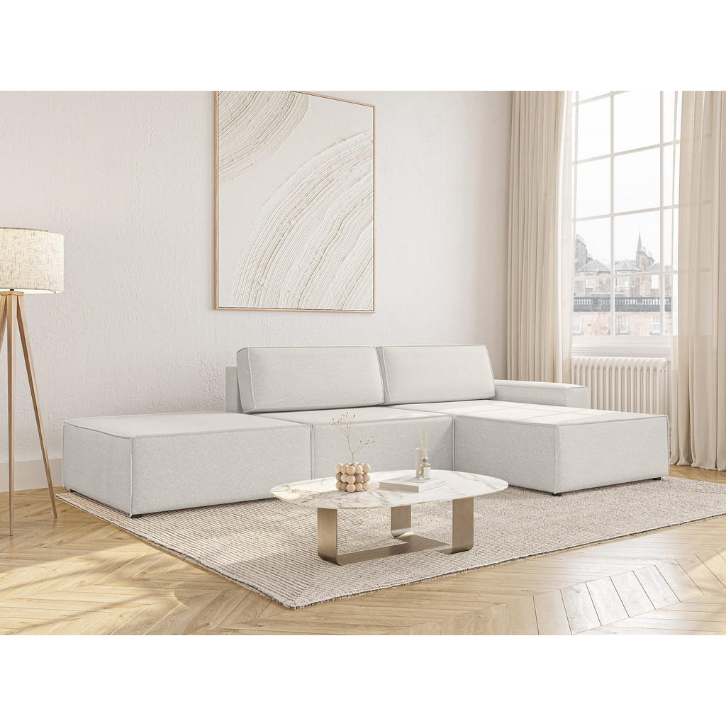 Thumbnail - Fedve Ecksofa, Weiß, Textil, L-Form,L-Form, 323x185 cm, Wohnzimmer, Sofas & Couches, Wohnlandschaften, Ecksofas