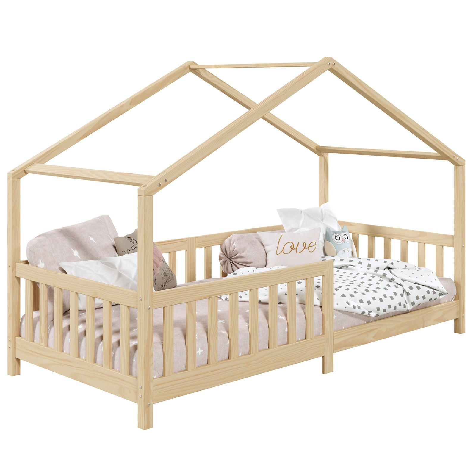 HAUSBETT LISAN 90x200 cm - Naturfarben, Holz (96/138/206cm) - IDIMEX