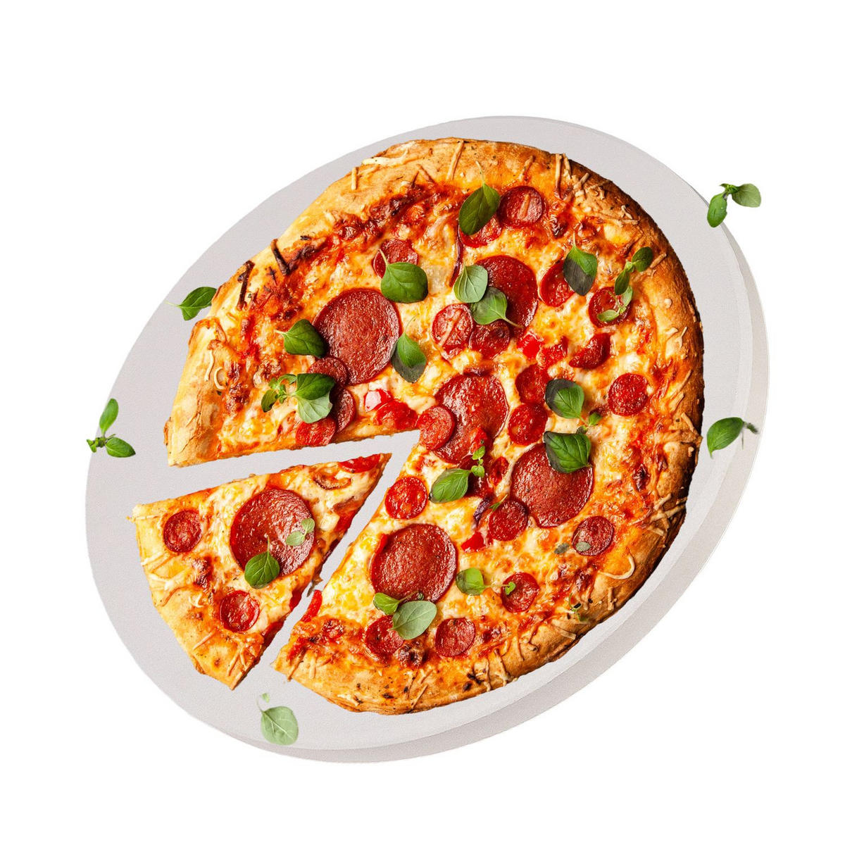 PIZZASTEIN für Grill und Backofen - Beige, Keramik (33/33/1.5cm) - Intirilife