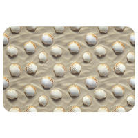 KOUPELNOVÁ PŘEDLOŽKA Mušle - Písek - Námořní 60x40 cm - písková barva, textil/plast (60/40cm) - OnlyWow