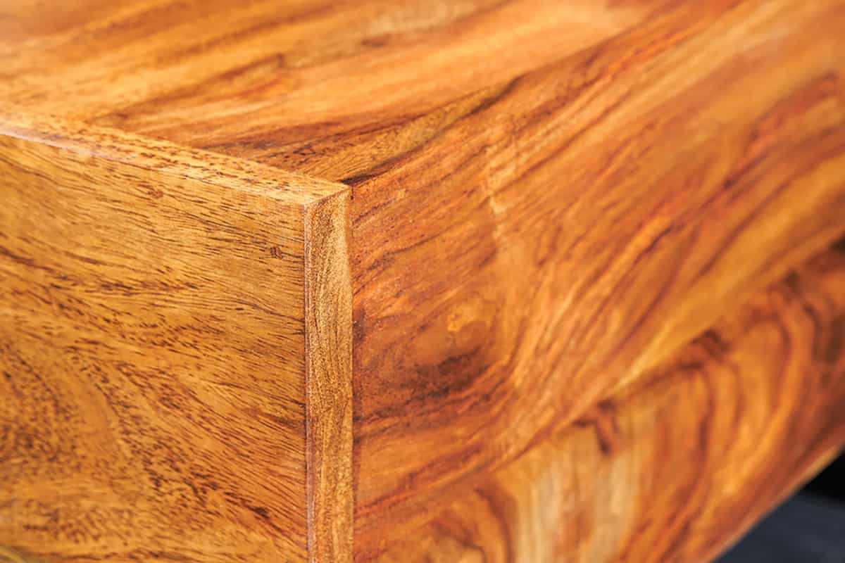 COUCHTISCH GIANT Sheesham quadratisch Natur 60cm - Silberfarben/Braun, Holz/Metall (60/60/35cm) - riess-ambiente