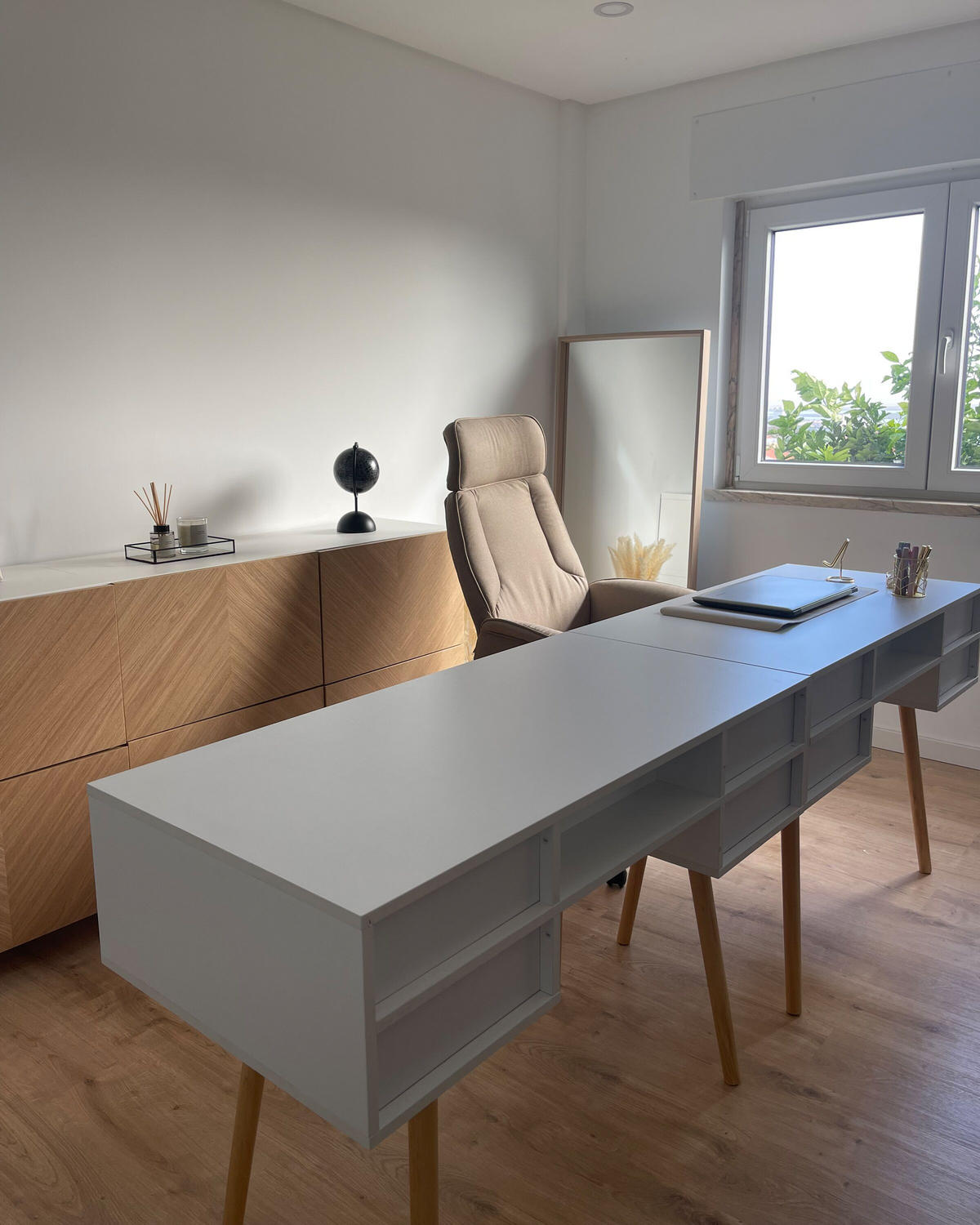 BÜROSTUHL Polyester Beige Pilot - Beige, Textil/Metall (72/117/72cm) - Beliani