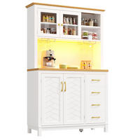 BUFFET 105,5/180/40 cm Weiß aus MDF mit LED-Lichtleiste - Weiß, Holzwerkstoff (40/180/105.5cm) - OKMYHOME