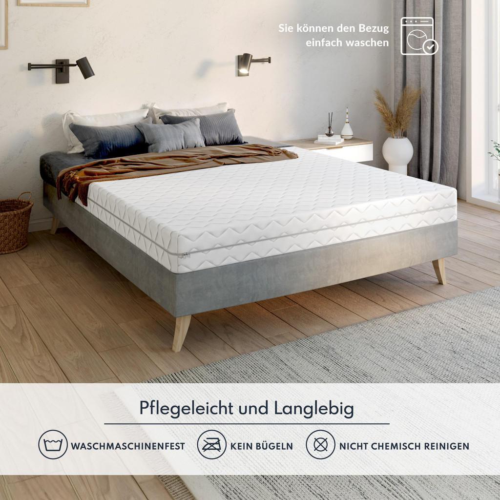 Thumbnail - FDM Taschenfederkernmatratze, Weiß, Textil, H3 + H5, Füllung: Federn, Rechteckig, 140x200 cm, Oeko-Tex® Standard 100, at...