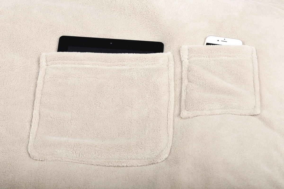 KUSCHELDECKE, 170x200 cm, 100% Polyester, Weiß - Beige, Textil (170/200cm) - Zollner