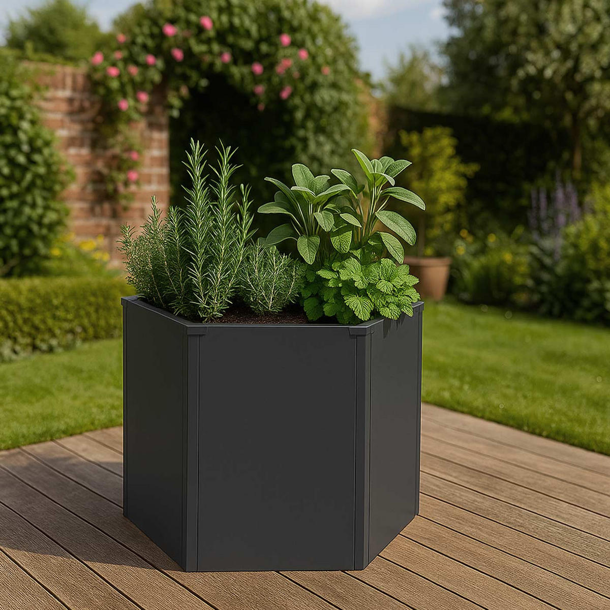 HOCHBEET Anthrazit - Anthrazit, Metall (100/77/88cm) - MCW